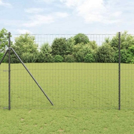 Žogs Ar Stabiem. Pelēka 1.5 X 10 M Tērauds Vidaxl