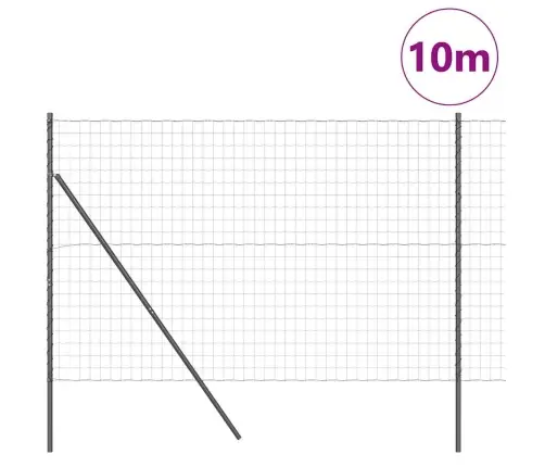 Eiropas Žogs Ar 7 Stabiem 1.6X10 M Cinkota Tērauda Pelēks Vidaxl