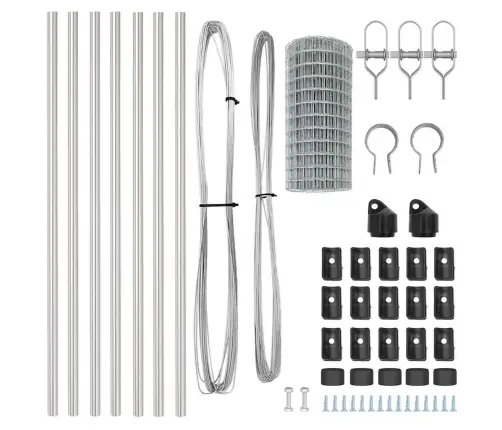 Aed Koos Postidega Hõbedane 0.4 X 10 M Teras