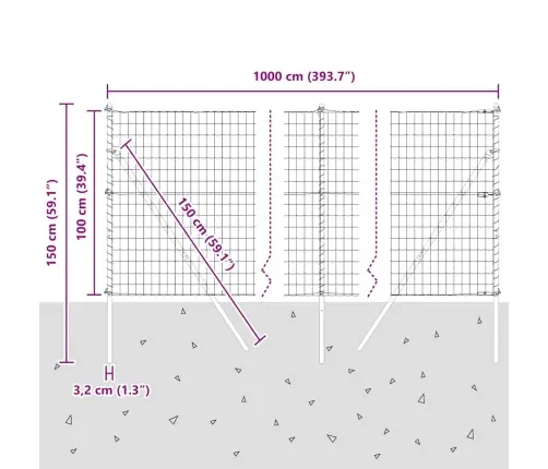 Eiropas Žogs Ar 7 Stabiem 1X10 M Cinkots Tērauds Vidaxl