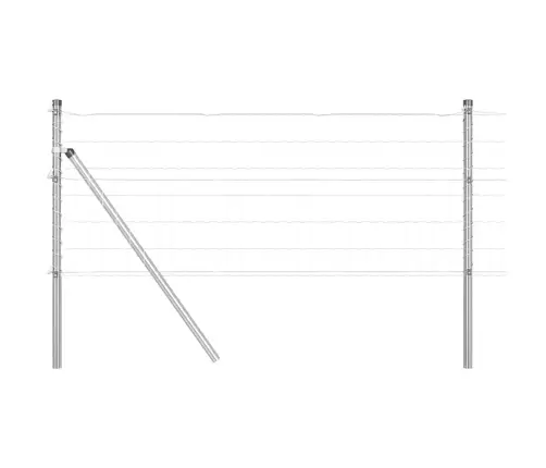 Tvora Su Stulpais Sidabro 0,8 X 10 M Plienas Ir Pvc