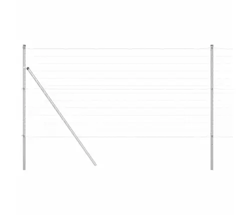 Aed Koos Postiga Hõbedane 1,2 X 10 M Terased Ja Pvc