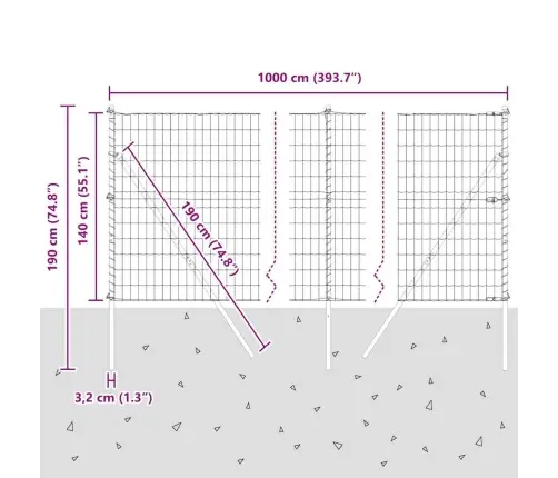 Tvora Su Stulpais Sidabro 1.4 X 10 M Plienas
