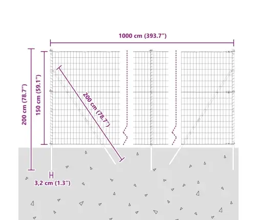 Eiropas Žogs Ar 7 Stabiem 1.5X10 M Cinkota Tērauda Vidaxl