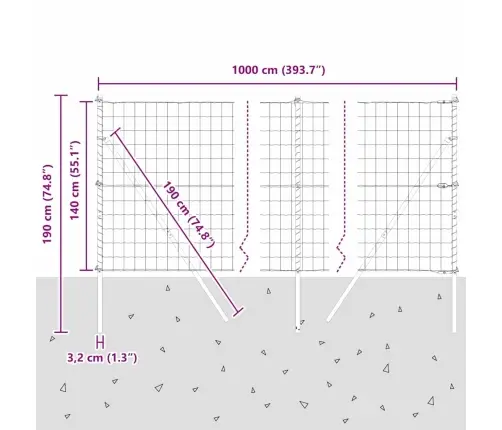 Tvora Su Stulpais Sidabro 1.4 X 10 M Plienas