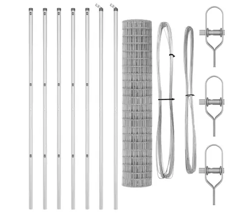 Eiropas Žogs Ar 7 Stabiem 1.6X10 M Cinkota Tērauda Vidaxl