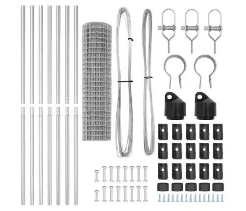 Aed Koos Postiga Hõbedane 1,2 X 10 M Terased Ja Pvc