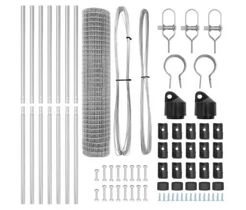 Aed Koos Postiga Hõbedane 1,6 X 10 M Terased Ja Pvc