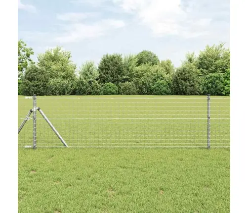 Žogs Ar Stabiem Pelēka 0.4 X 25 M Pulverkrāsota Cinkota Tērauds Vidaxl