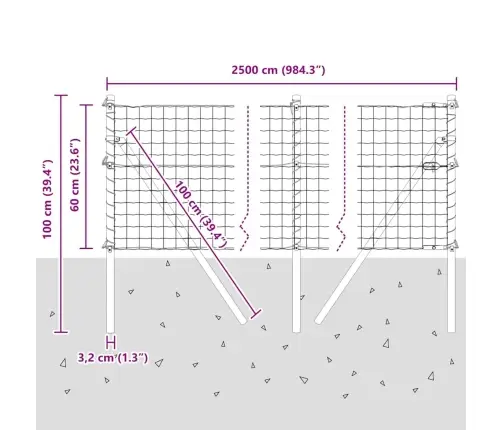 Aed Koos Postiga Hõbedane 0,6 X 25 M Terased Ja Pvc