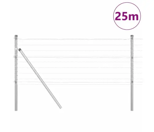 Aed Koos Postidega Hõbedane 0.6 X 25 M Teras