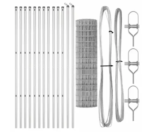 Tvora Su Stulpais Sidabro 1,2 X 25 M Plienas Ir Pvc