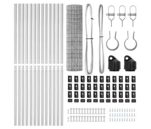Tvora Su Stulpais Sidabro 1,2 X 25 M Plienas Ir Pvc