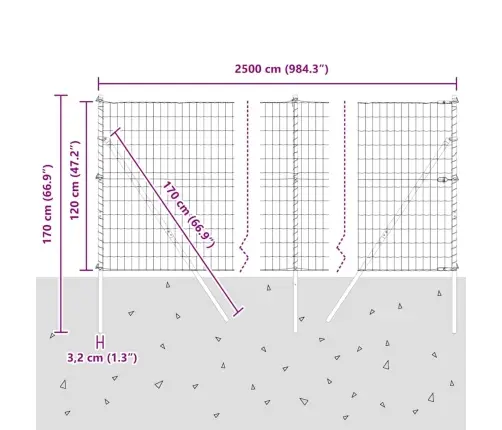 Tvora Su Stulpais Sidabro 1,2 X 25 M Plienas Ir Pvc