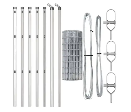 Tvora Su Stulpais Sidabro 0,4 X 50 M Plienas Ir Pvc