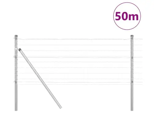 Tvora Su Stulpais Sidabro 0,4 X 50 M Plienas Ir Pvc