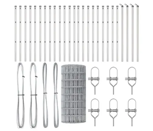 Eiropas Žogs Ar 13 Stabiem 0.6X50 M Cinkots Tērauds Vidaxl