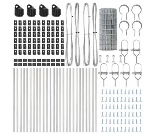 Eiropas Žogs Ar 13 Stabiem 0.6X50 M Cinkots Tērauds Vidaxl