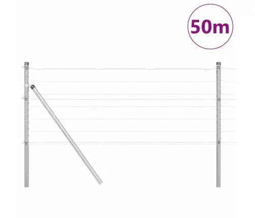 Eiropas Žogs Ar 13 Stabiem 0.6X50 M Cinkots Tērauds Vidaxl