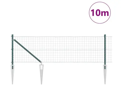 Vidaxl Euro Žogs Ar 7 Nagu Mietiem 0.8X10 M Cinkots Tērauds Zaļš