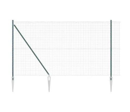 Euro Žogs Ar 7 Asu Stabiem 1.5X10 M Cinkots Tērauds Zaļš Vidaxl