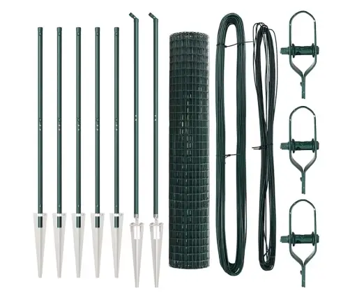 Eiro Žogs Ar 7 Izsistiem Stabiem 1.6X10 M Cinkota Tērauda Zaļš Vidaxl