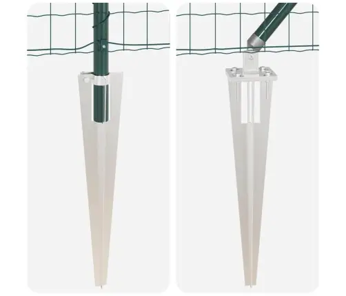 Eiro Žogs Ar 7 Spike Postiem 0.8X10 M Cinkota Tērauda Zaļš Vidaxl