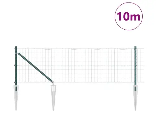 Eiropas Žogs Ar 7 Tērauda Pāļiem 0.8X10 M Cinkots Tērauds Zaļš Vidaxl