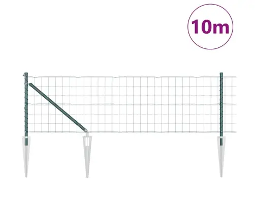 Tvora Su Stulpais Žalia 0,4 X 10 M Plienas Ir Pvc