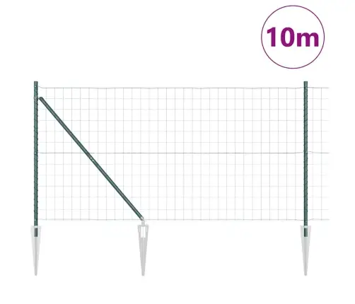 Eiro Žogs Ar 7 Pīķa Postenatūrām 1.4X10 M Cinkota Tērauda Zaļš Vidaxl