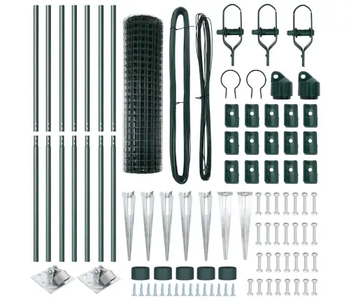 Eiro Žogs Ar 7 Kājām 1.2X10 M Cinkota Tērauda Zaļš Vidaxl