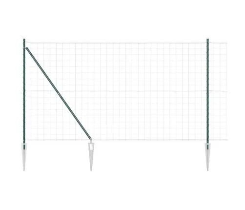 Eiropas Žogs Ar 7 Stabiem 1.5X10 M Galvanizēts Tērauds Zaļš Vidaxl