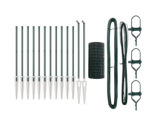 Eiro Žogs Ar 13 Asiem Stabiem 0.4X25 M Cinkots Tērauda Zaļš Vidaxl