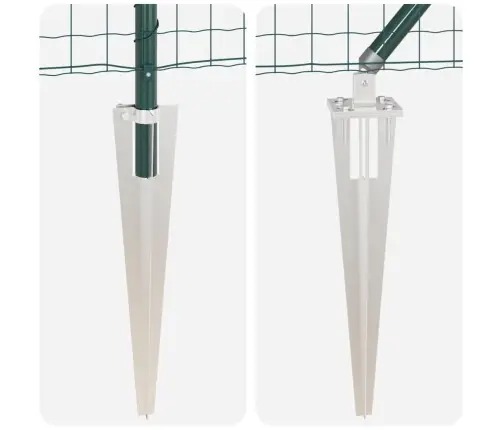 Eiropas Žogs Ar 13 Spikes Stabiem 1.2X25 M Cinkots Tērauds Zaļš Vidaxl