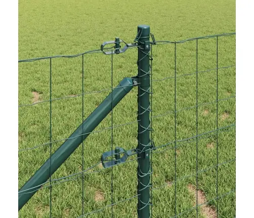 Euro Žogs Ar 13 Dzelzs Statņiem 0.6X25 M Cinkota Tērauda Zaļš Vidaxl