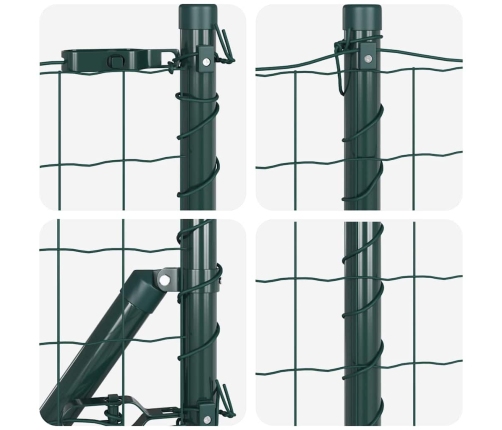 Tvora Su Stulpais Žalia 0.4 X 50 M Plienas