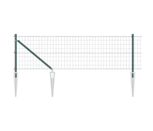 Euro Žogs Ar 13 Asu Stabiem 0.4X50 M Cinkots Tērauds Zaļš Vidaxl