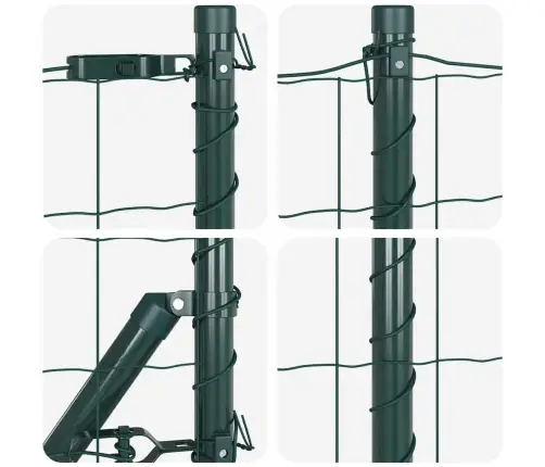Tvora Su Stulpais Žalia 0.8 X 10 M Plienas
