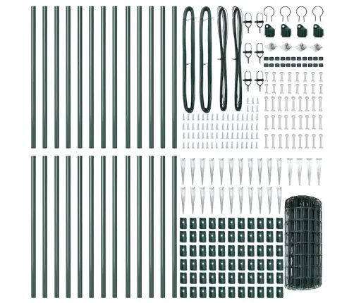 Tvora Su Stulpais Žalia 0,4 X 50 M Plienas Ir Pvc