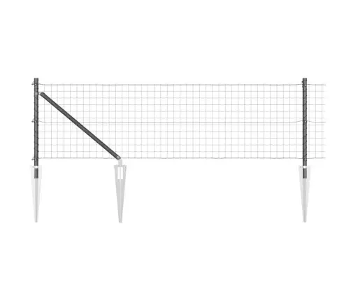 Eiropas Žogs Ar 7 Stabiem 0.8X10 M Cinkots Tērauds Pelēks Vidaxl