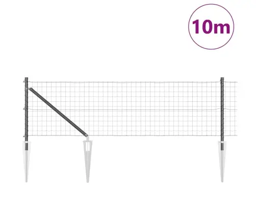 Tvora Su Stulpais Pilka 0.4 X 10 M Plienas
