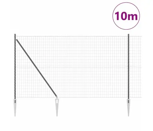 Eiropas Žogs Ar 7 Spieķu Balstiem 1.5X10 M Galvanizēts Tērauds Pelēks Vidaxl