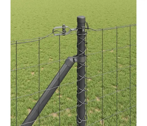 Eiropas Žogs Ar 7 Spicamām Kolonnām 1.4X10 M Cinkota Tērauda Pelēks Vidaxl