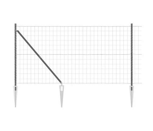 Eiropas Žogs Ar 7 Spicamām Kolonnām 1.4X10 M Cinkota Tērauda Pelēks Vidaxl