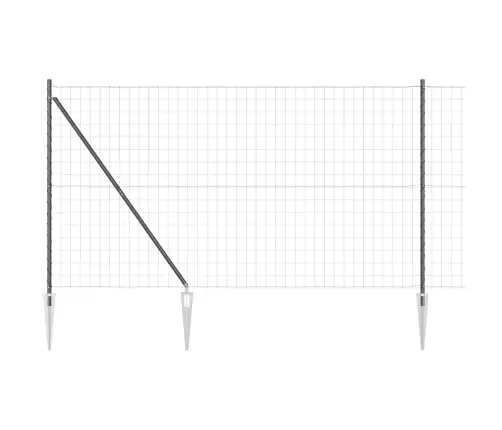 Euro Žogs Ar 7 Bultīm 1.5X10 M Galvanizētā Tērauda Pelēkā Krāsā Vidaxl