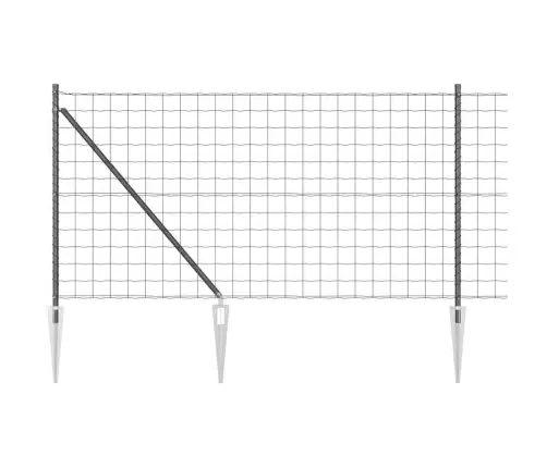 Eiro Žogs Ar 7 Spike Laukiem 1X10 M Cinkots Tērauds Pelēks Vidaxl
