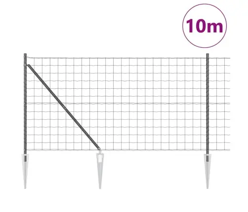 Eiropas Žogs Ar 7 Smailām Kājām 1.2X10 M Galvanizēts Tērauds Pelēks Vidaxl