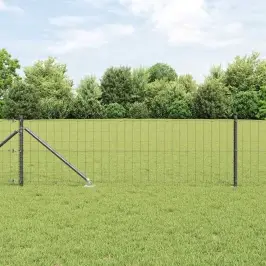 Žogs Ar Stabiem. Pelēka 0.4 X 25 M Tērauds Vidaxl