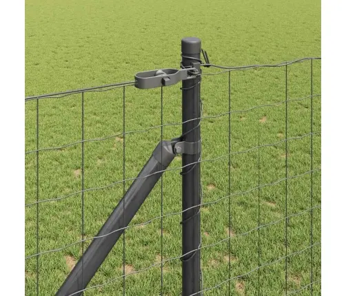 Euro Fence Ar 7 Strēles Postiem 1.4X10 M Galvanizēts Tērauds Pelēks Vidaxl