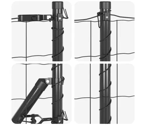 Eiropas Žogs Ar 13 Spike Stabiem 0.8X25 M Galvanizēts Tērauds Pelēks Vidaxl